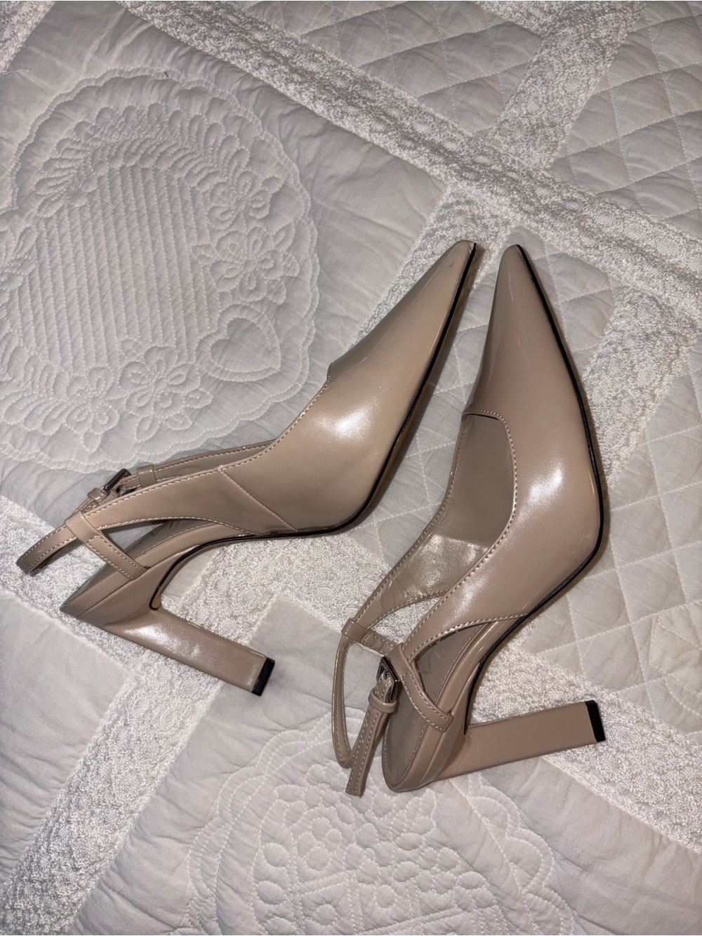 Calvin Klein Pointed-Toe Slingback Pumps in Taupe